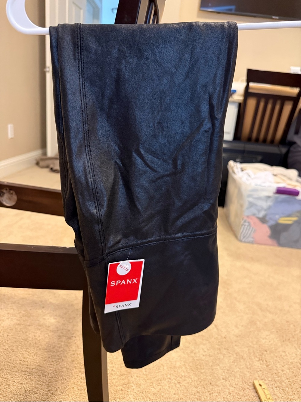 SPANX Black Faux-Leather Leggings